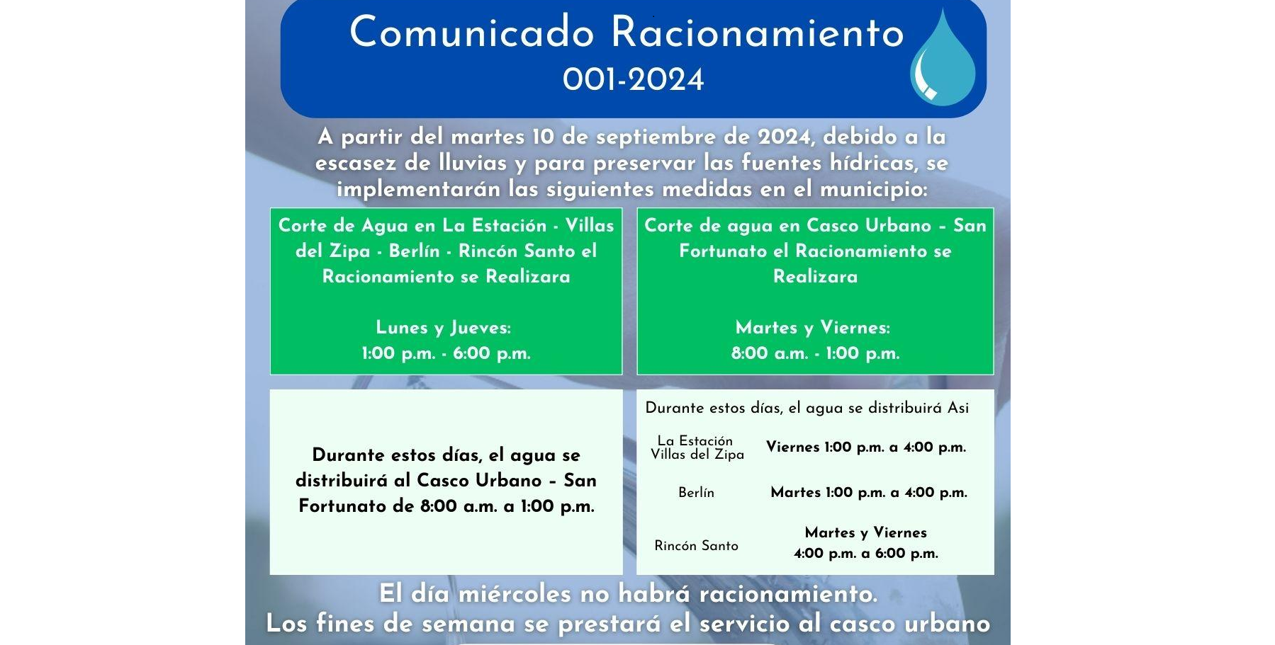 Crisis hídrica en Sabana de Occidente