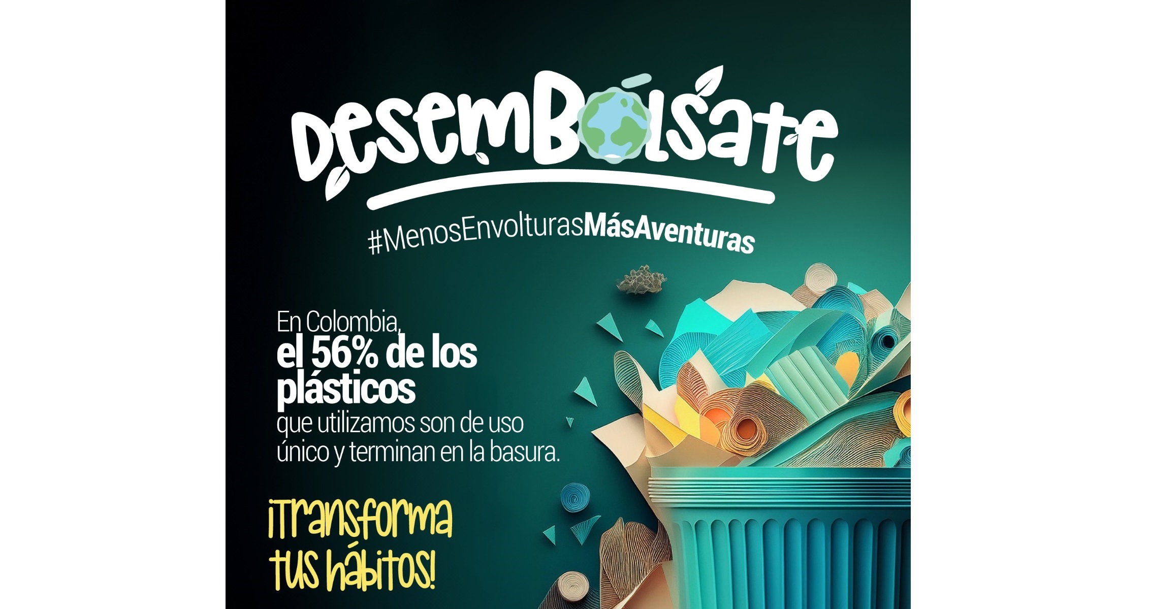 ‘Desembólsate’, campaña de Cundinamarca para decirle adiós a los plásticos de un solo uso 