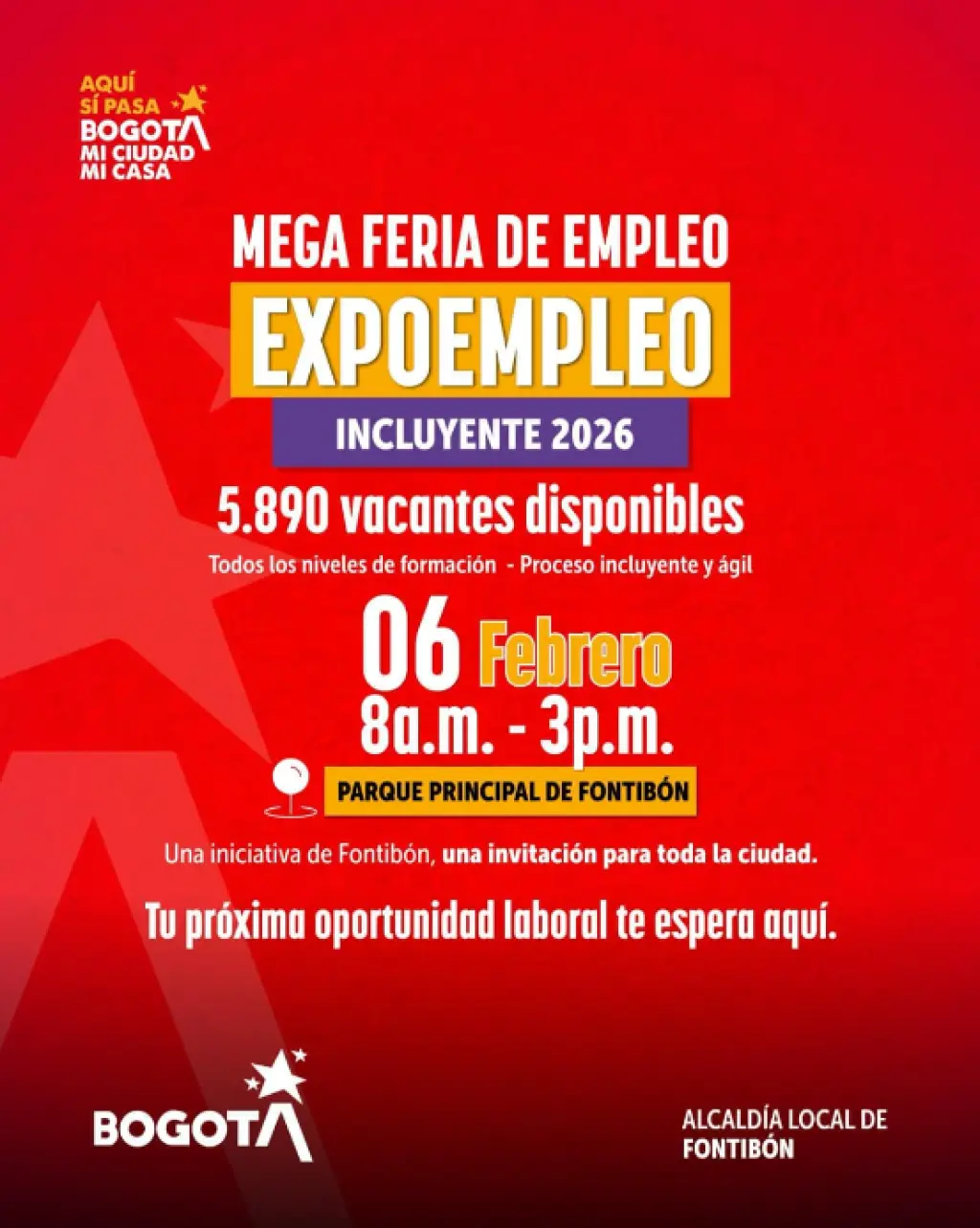 Feria de empleo en Bogotá buscará llenar 5.890 vacantes