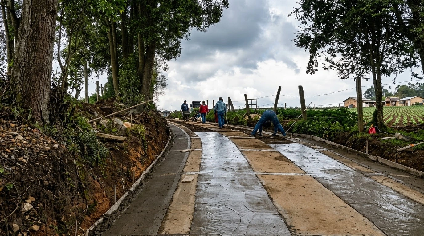 Sector Soagá Alto en Ubaté tendrá 420 metros nuevos de placa huella 